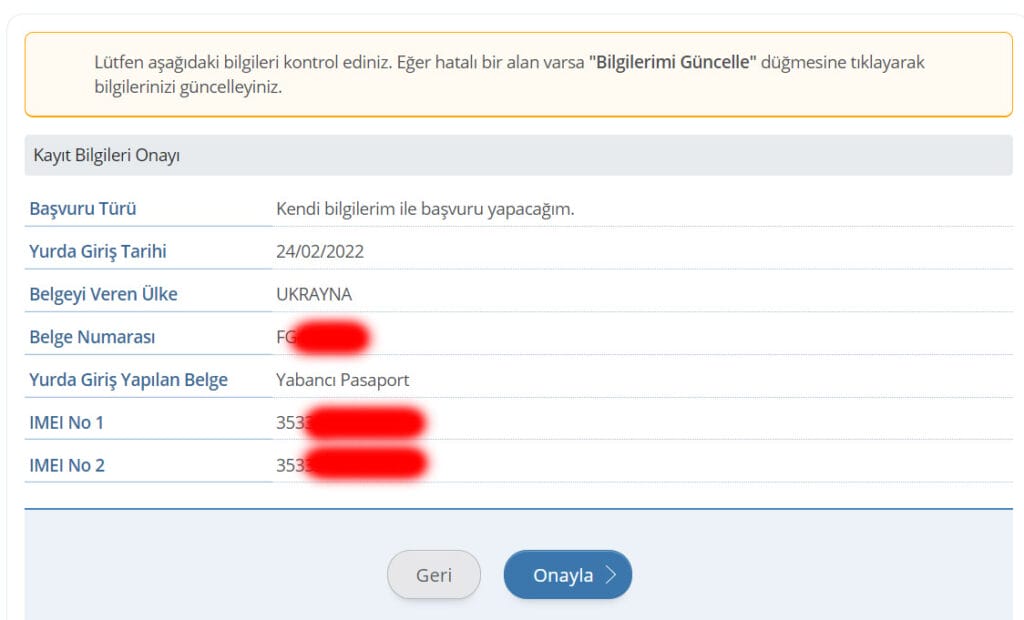 Страница проверки IMEI и паспортных данных владельца телефона